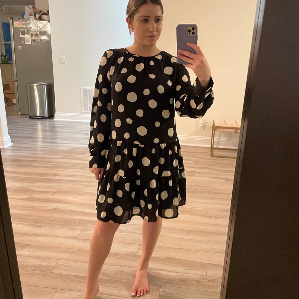 Black and white polka dot dress/ never worn and new with tags
